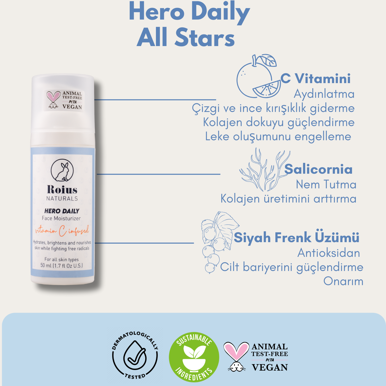 Hero Daily nemlendirici ürün özellikleri