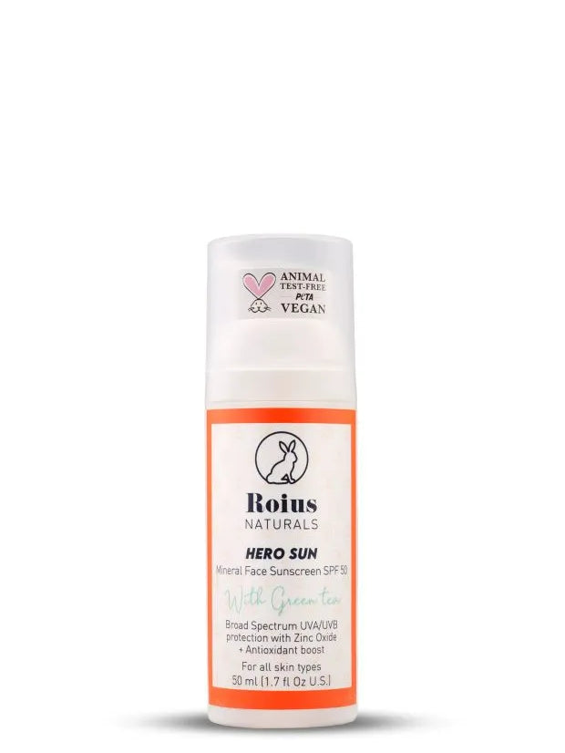 Roius Naturals Hero Sun Mineral Filtreli Sağlıklı SPF50 Yüz Güneş Kremi 50 ml